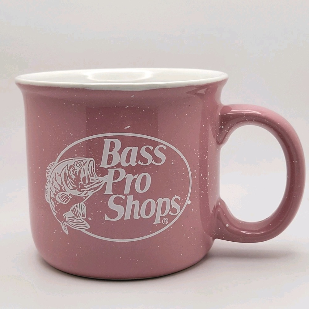 Bass Pro Shops Pink Speckled Camp Mug Ceramic 14 oz Durable‎ Rustic Cozy